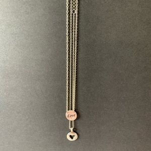 💜 Used Lia Sophia & Premier Necklaces Heart Silver Tone